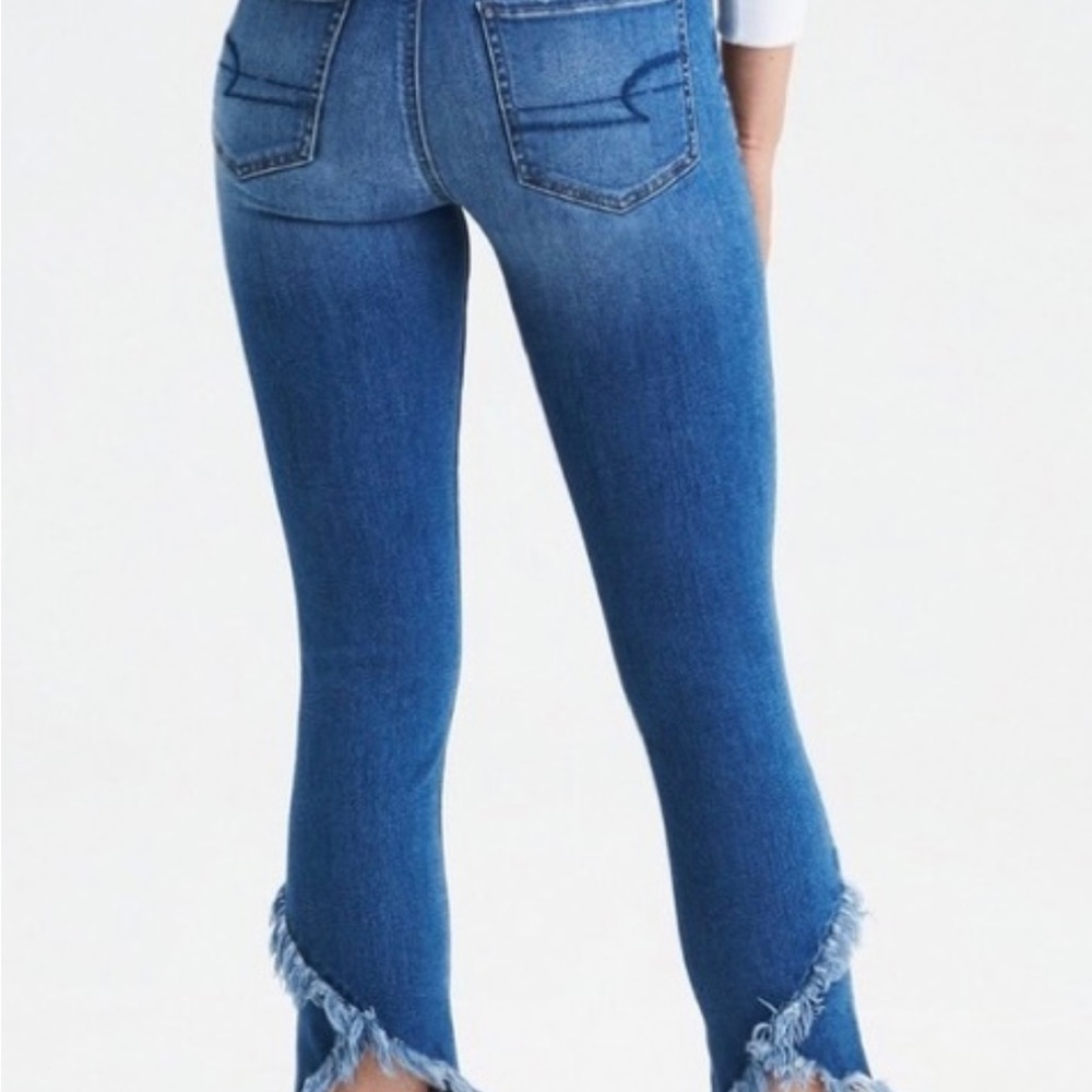 AE Hi-Rise Jegging Frayed Crop Jean 0 Reg